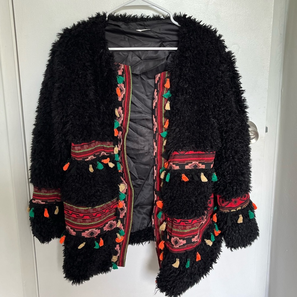 Fuzzy oversized jacket